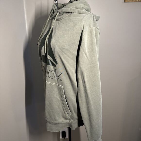Reebok Hoodie Sweatshirt Mens S/CH/P Gray Drawstring Pullover Logo Streetwear - Picture 4 of 6